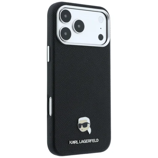 iPhone 18 Pro Max / 17 Pro Max čierne puzdro Karl Lagerfeld Grained Karl Head Metal MagSafe - 4