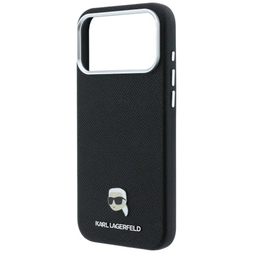 iPhone 18 Pro Max / 17 Pro Max čierne puzdro Karl Lagerfeld Grained Karl Head Metal MagSafe - 6