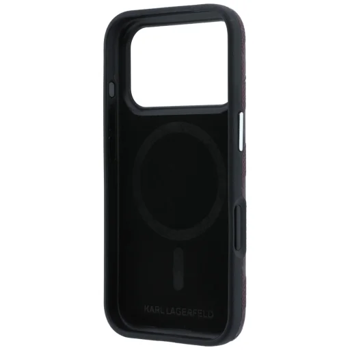  iPhone 18 Pro Max / 17 Pro Max bordó Karl Lagerfeld Grained Mono Resin Logo MagSafe tok - 7
