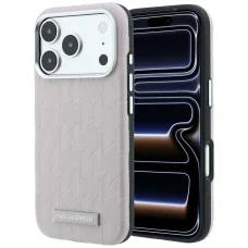 Karl Lagerfeld Grained Mono Resin Logo MagSafe tok iPhone 18 Pro Max / 17 Pro Max készülékhez, rózsaszín