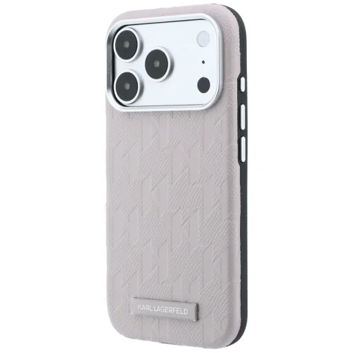  iPhone 18 Pro Max / 17 Pro Max rózsaszín Karl Lagerfeld Grained Mono Resin Logo MagSafe tok - 2