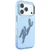  iPhone 18 Pro Max / 17 Pro Max kék Karl Lagerfeld IML Big Signature műgyanta tok fémkerettel thumbnail