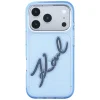  iPhone 18 Pro Max / 17 Pro Max kék Karl Lagerfeld IML Big Signature műgyanta tok fémkerettel thumbnail