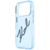  iPhone 18 Pro Max / 17 Pro Max kék Karl Lagerfeld IML Big Signature műgyanta tok fémkerettel thumbnail