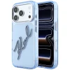  iPhone 18 Pro Max / 17 Pro Max kék Karl Lagerfeld IML Big Signature műgyanta tok fémkerettel thumbnail
