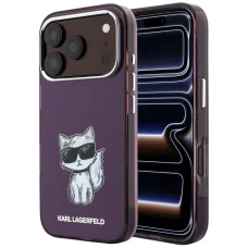  iPhone 18 Pro / 17 Pro bordó Karl Lagerfeld Choupette Body Sketch Print MagSafe tok