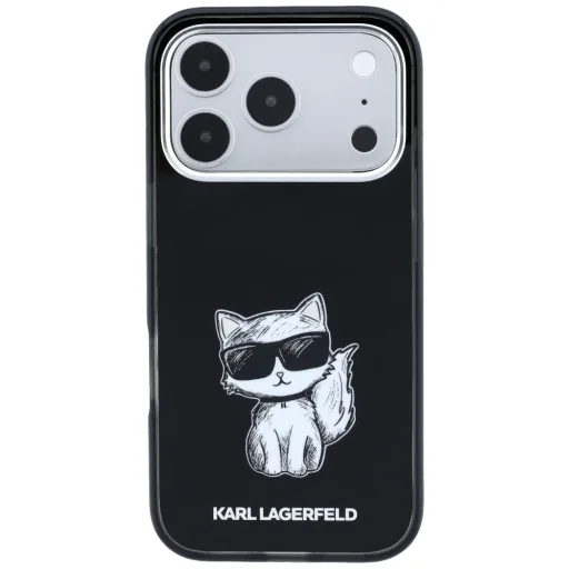 iPhone 18 Pro Max / 17 Pro Max čierny Karl Lagerfeld Choupette Body Sketch Print MagSafe kryt - 3
