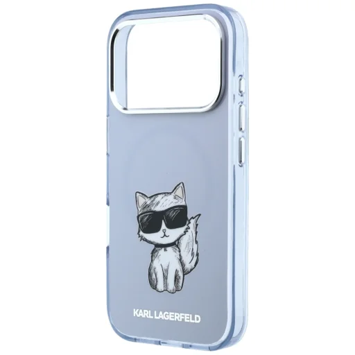  iPhone 18 Pro Max / 17 Pro Max világoskék Karl Lagerfeld IML Choupette Body Sketch Print MagSafe tok - 6