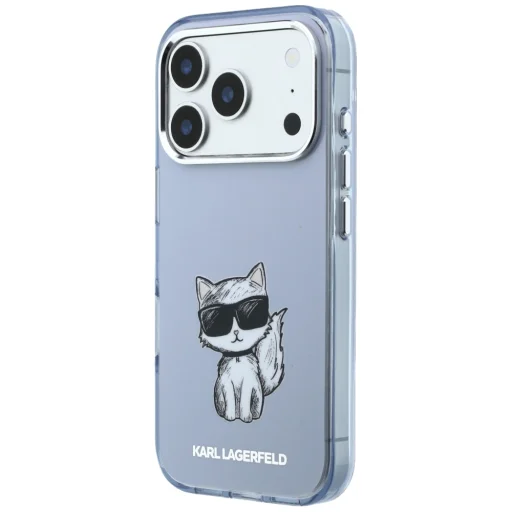  iPhone 18 Pro Max / 17 Pro Max világoskék Karl Lagerfeld IML Choupette Body Sketch Print MagSafe tok - 2