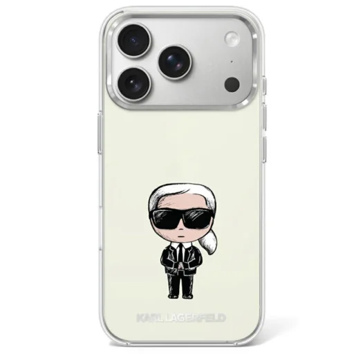 Béžové puzdro Karl Lagerfeld IML Ikonik Sketch MagSafe pre iPhone 18 Pro / 17 Pro - 1
