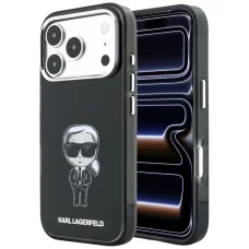  iPhone 18 Pro / 17 Pro fekete Karl Lagerfeld IML Ikonik Sketch MagSafe tok