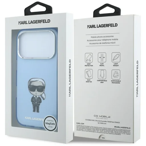 iPhone 18 Pro / 17 Pro svetloružové puzdro Karl Lagerfeld IML Ikonik s motívom náčrtu MagSafe - 5