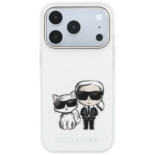  iPhone 18 Pro Max / 17 Pro Max bézs Karl Lagerfeld IML Karl&Choupette Bodies Sketch Print MagSafe tok - 3