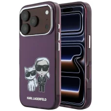  iPhone 18 Pro / 17 Pro burgundi Karl Lagerfeld IML Karl&Choupette Bodies Sketch Print MagSafe tok