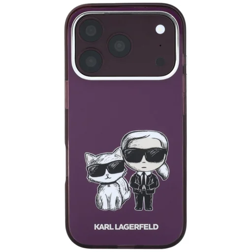 iPhone 18 Pro Max / 17 Pro Max zadný kryt, Karl Lagerfeld IML Karl&Choupette Bodies Sketch Print, kompatibilný s MagSafe, bordový - 3