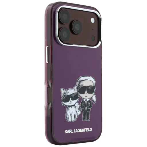 iPhone 18 Pro Max / 17 Pro Max zadný kryt, Karl Lagerfeld IML Karl&Choupette Bodies Sketch Print, kompatibilný s MagSafe, bordový - 4