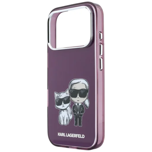 iPhone 18 Pro Max / 17 Pro Max zadný kryt, Karl Lagerfeld IML Karl&Choupette Bodies Sketch Print, kompatibilný s MagSafe, bordový - 6