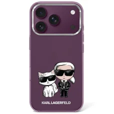 iPhone 18 Pro / 17 Pro burgundské Karl Lagerfeld IML Karl&Choupette Bodies Sketch Print MagSafe puzdro