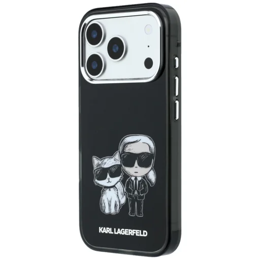  iPhone 18 Pro Max / 17 Pro Max fekete Karl Lagerfeld IML Karl&Choupette Bodies Sketch Print MagSafe tok - 2