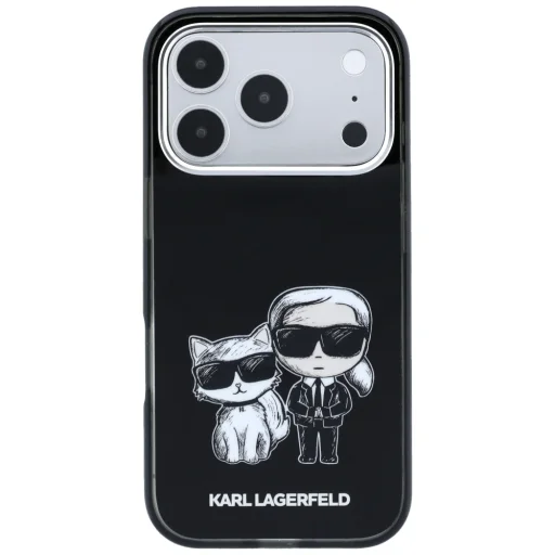  iPhone 18 Pro Max / 17 Pro Max fekete Karl Lagerfeld IML Karl&Choupette Bodies Sketch Print MagSafe tok - 3