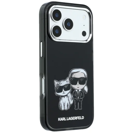  iPhone 18 Pro Max / 17 Pro Max fekete Karl Lagerfeld IML Karl&Choupette Bodies Sketch Print MagSafe tok - 4