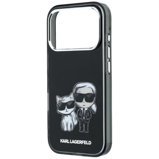  iPhone 18 Pro Max / 17 Pro Max fekete Karl Lagerfeld IML Karl&Choupette Bodies Sketch Print MagSafe tok - 6