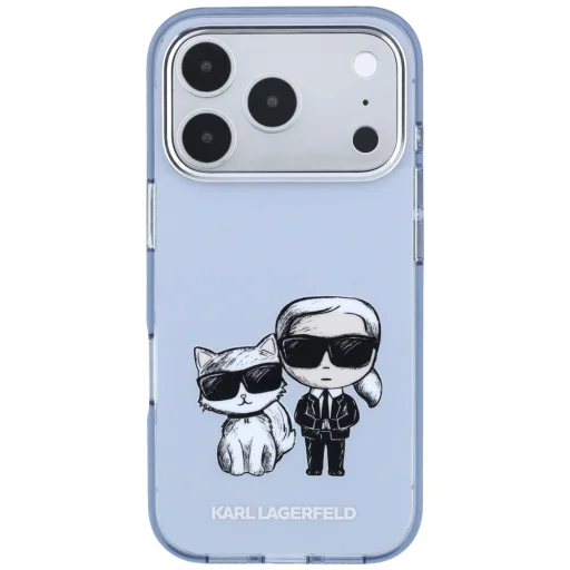  Apple iPhone 18 Pro Max / 17 Pro Max világoskék Karl Lagerfeld IML Karl&Choupette Bodies Sketch Print MagSafe tok - 3
