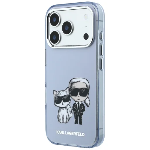  Apple iPhone 18 Pro Max / 17 Pro Max világoskék Karl Lagerfeld IML Karl&Choupette Bodies Sketch Print MagSafe tok - 2