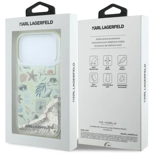 Apple iPhone 18 Pro / iPhone 17 Pro béžové puzdro Karl Lagerfeld Liquid Glitter Beach & Sand - 8