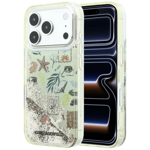 Apple iPhone 18 Pro / iPhone 17 Pro béžové puzdro Karl Lagerfeld Liquid Glitter Beach & Sand - 1