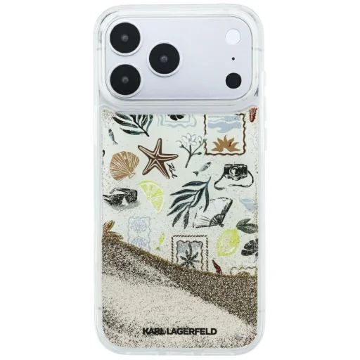  iPhone 18 Pro Max / iPhone 17 Pro Max bézs Karl Lagerfeld Liquid Glitter Beach & Sand keménytok - 3
