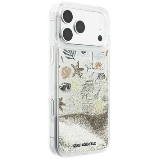  iPhone 18 Pro Max / iPhone 17 Pro Max bézs Karl Lagerfeld Liquid Glitter Beach & Sand keménytok - 4