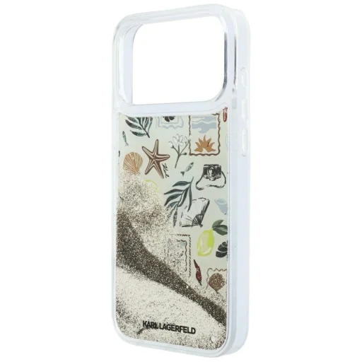  iPhone 18 Pro Max / iPhone 17 Pro Max bézs Karl Lagerfeld Liquid Glitter Beach & Sand keménytok - 6