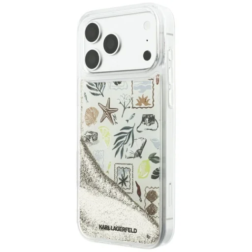 iPhone 18 Pro Max / iPhone 17 Pro Max bézs Karl Lagerfeld Liquid Glitter Beach & Sand keménytok - 2