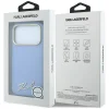  iPhone 18 Pro Max / 17 Pro Max világoskék Karl Lagerfeld Saffiano Small Script Metal Logo MagSafe tok thumbnail