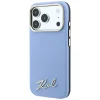  iPhone 18 Pro Max / 17 Pro Max világoskék Karl Lagerfeld Saffiano Small Script Metal Logo MagSafe tok thumbnail