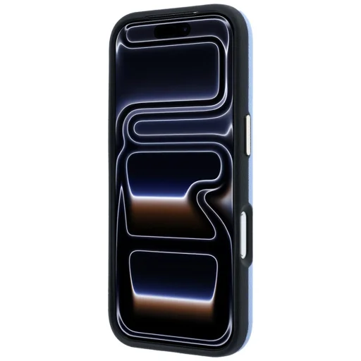  iPhone 18 Pro Max / 17 Pro Max világoskék Karl Lagerfeld Saffiano Small Script Metal Logo MagSafe tok - 5
