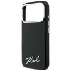  Apple iPhone 18 Pro Max / 17 Pro Max fekete Karl Lagerfeld Saffiano Small Script Metal MagSafe tok thumbnail