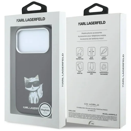 iPhone 18 Pro / 17 Pro bordové puzdro Karl Lagerfeld Smooth Choupette Sketch MagSafe - 8