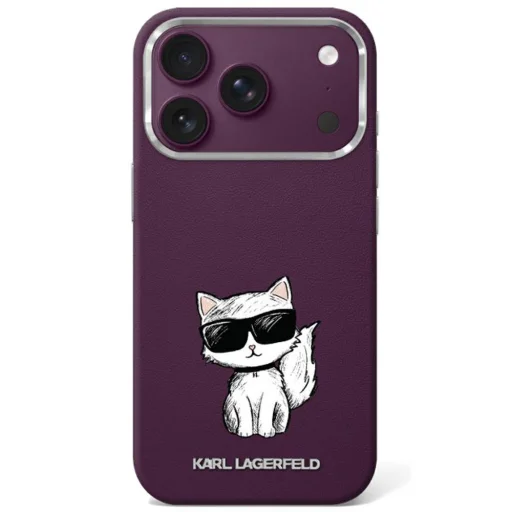 iPhone 18 Pro / 17 Pro bordové puzdro Karl Lagerfeld Smooth Choupette Sketch MagSafe - 1