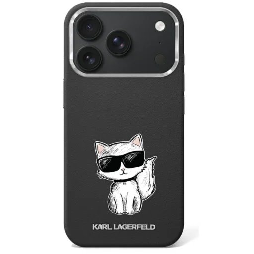 Čierny kryt Karl Lagerfeld Smooth Choupette Sketch MagSafe pre iPhone 18 Pro / 17 Pro - 1