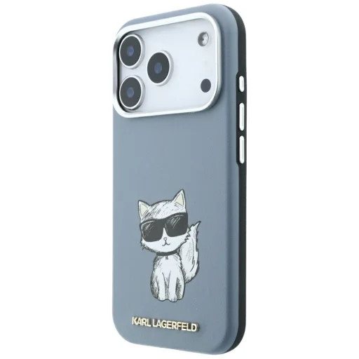 Apple iPhone 18 Pro / 17 Pro svetlomodré puzdro Karl Lagerfeld Smooth Choupette Sketch MagSafe - 2