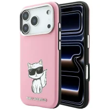 iPhone 18 Pro / 17 Pro ružový kryt Karl Lagerfeld Smooth Choupette Sketch MagSafe