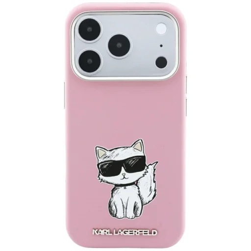 iPhone 18 Pro / 17 Pro ružový kryt Karl Lagerfeld Smooth Choupette Sketch MagSafe - 3