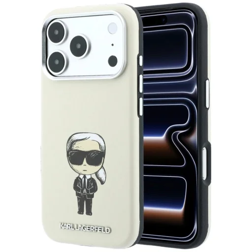 iPhone 18 Pro / 17 Pro béžový kryt Karl Lagerfeld Smooth Ikonik Sketch MagSafe - 6