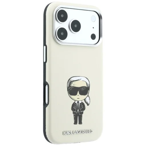 iPhone 18 Pro / 17 Pro béžový kryt Karl Lagerfeld Smooth Ikonik Sketch MagSafe - 7