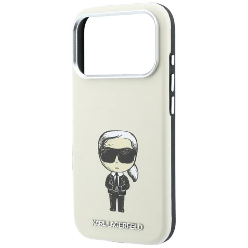iPhone 18 Pro / 17 Pro béžový kryt Karl Lagerfeld Smooth Ikonik Sketch MagSafe - 2