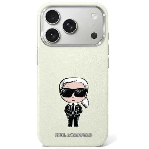 iPhone 18 Pro / 17 Pro béžový kryt Karl Lagerfeld Smooth Ikonik Sketch MagSafe - 1
