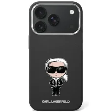 Apple iPhone 18 Pro / 17 Pro čierne puzdro Karl Lagerfeld Smooth Ikonik Sketch MagSafe