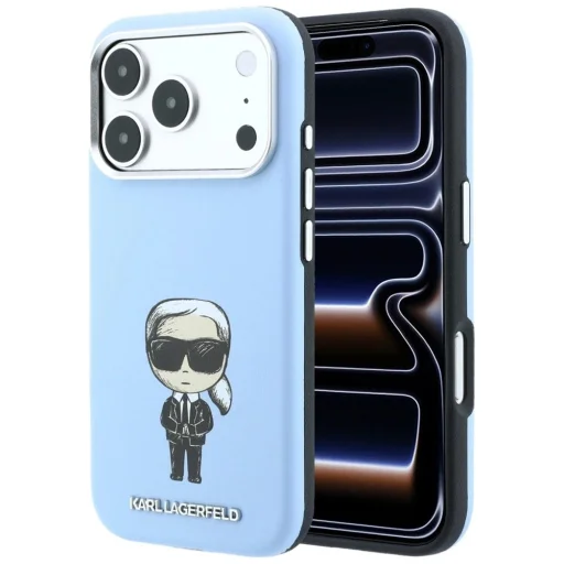 iPhone 18 Pro / 17 Pro svetlomodré puzdro Karl Lagerfeld Smooth Ikonik Sketch MagSafe - 8